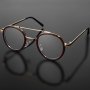 1PC Men's Retro Eyeglasses With Metal Frames Suitable For Casual Daily School And Business Occasions. Perfect For Gifting