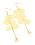 Goldair Gold Beaded & Petals Drop Earrings