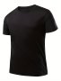 Men's Athletic Crew Neck Short Sleeve T-Shirt In Solid Black Versatile For Summer Sports And Daily Wear