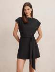 Peony Tie Front MINI Dress - 16 Black