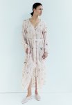 Tie-belt Cr Pe Dress - Powder Pink Floral