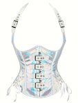Waist Shaping Halter Shapewear Bustiers Gothic Pu Leather Side Tied Tunic Corset Top Women's Underwear & Shapewear