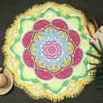 Colourful Tassel Lotus Flower Rug Yellow - Webstore Sa