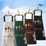 1PC Kitchen Apron Unisex Adjustable Cooking Apron Household Solid Color Apron Chef Waiter Barbecue Hairdresser Adult Pocket Apro