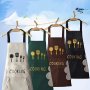 1PC Kitchen Apron Unisex Adjustable Cooking Apron Household Solid Color Apron Chef Waiter Barbecue Hairdresser Adult Pocket Apron Kitchen Supplies