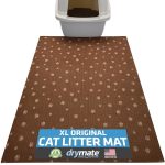 Drymate Cat Litter Box Mat Litter Trapping Mat Waterproof Urine-proof Absorbent Machine Washable Soft On Paws Contains Mess Prot