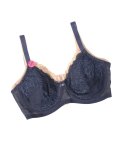 Ladies 2 Pack Lace Underwire Bra - 52E Navy bge