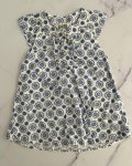 Cotton On White Dress With Blue Flower Pattern 0 3M