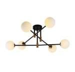 Urban Black And Gold 6 Light Chandelier