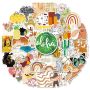 50PCS Label Waterproof Stickers Art Craft - Boho Aloha Envelope Flowers