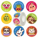 500 Stickers roll Reward Encouragement Learning English Label Sub-packaging Sticker Diy Gift Baking Packaging Sticker Envelope S