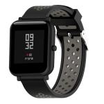 Double Colour Silicone Sport Watch Band For Xiaomi Huami Amazfit Bip Lite Version 20MM Black Grey