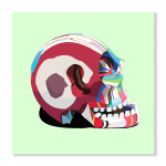 Flip Flop Skull Art Print - A1