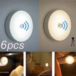 1/2/4/6PCS Motion Sensor LED Night Light USB Rechargeable Reading Lamp For Kitchen Cabinet Wardrobe