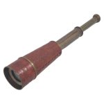 Habitat Handheld Telescope Red Leather Wrapped 37CM