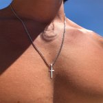 Fashion Men's Stainless Steel Cross Pendant Necklace Simple And Casual Necklace For Men
