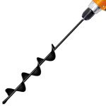 Longrunnew Auger Drill Bit For Planting 2.4" D X22.84 L Garden Ground Earth Spiral Drill Bit For 3 8" Hex Drive Drill For Post H