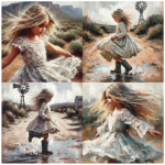 Tear Resistant Deco Print Twirling Girl 4'S