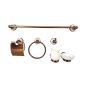 Bathroom Accessories 6PC Set - Antique Rose Gold & White