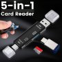 Computer Android Mobile Phone Type C Universal Otg Card Reader 5-1 High Speed Multi-in-one Camera Tf Card USB Flash Drive MINI