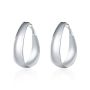 Silver Designer Oval Large Hoop Earrings