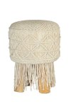 Macrame Stool Small - 46H X 35D Black