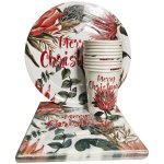 Merry Christmas Flora Paperplate Set 40PC