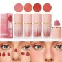 Handaiyan High Pigment Velvet Liquid Blush Waterproof Brightening Cream Blush For All Skin Tones Medium Coverage Berry Tone Natural Effect Long-lasting Skin Tint 1/2PCS Pack