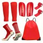 5-PIECE Soccer Gear Set: Unisex Slip-on Soccer Socks Knee Pads Comfortable Leg Sleeves & Durable Knee Straps - Perfect For Outdoor Sports Basketball & Yoga Enthusiasts