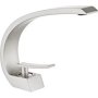Crane High Bend Bathroom Basin Mixer With Square Lever Silver