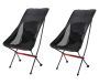Glamping - Ultralight Portable High-back Folding Camping Chair X 2 Black