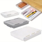 Hidden Drawer Organizer No-punch Under Desk Stationery Box Paste Small Drawer Tray Under Drawer Desk Miscellaneous Storage