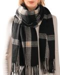 Furtalk Winter Scarf For Women Shawl Soft Tassel Plaid Large Oversized Scarves Wraps