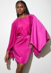 Satin Cape MINI With Open Back - Magenta