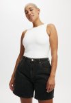 Cotton On Curvy Relaxed Denim Short - Smokey Black
