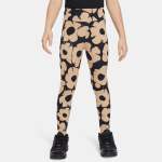 Nike Girls Floral Leggings In Black - Black 6.5