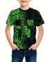 Colorblock Building Blocks 3D Print T-Shirt Tees For Boys Casual Short Sleeve T-shirt For Summer Spring Fall Tops As Gifts