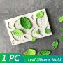 Silicone Leaf Shape Candy Mold 3D Resin Casting Cuboid Molds For Diy Cake Decorating Fondant Gum Paste Baking Tools Kitchen Gadgets - 1 PC