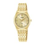 LORUS Women's Quartz Watch Silver Champagne Sunray Dial