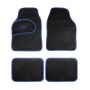 Car Floor Mats Universal 4 Piece Set Non Slip Black And Blue