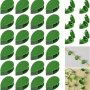 30pcs Plant Wall Fixture Clips For Climbing Plants Invisible Vine Traction Support Holder With 36Pieces Adhesive Stickers Fixing For Indoor Outdoor Garden Decorations (Green Leaf)