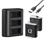K&f Concept Dual Gopro Hero 9 10 11 12 Batteries + Charger