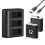 K&f Concept Dual Gopro Hero 9/10/11/12 Batteries + Charger