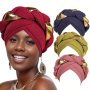 Awegeo Luxury Hand-woven Turbans For Women - Breathable Elastic Head Wraps With Bold Color Contrast & Twist Braids - Perfect For New Year's Celebrations