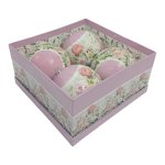 Plastic Rose Balls Christmas Decoration Set 4 Piece