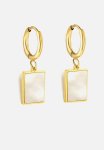 Style Drop And Hoop Earring - Gold & White