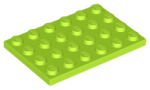Parts Plate 4 X 6 3032 - Lime