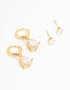 Waterproof Gold Plated Stainless Steel Pear Cut Cubic Zirconia Earrings 2-PACK