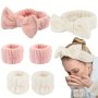 3PCS/SET Fluffy Lovely Bowknot Head Band Water Absorbent Wristband For Spa Makeup Skincare Face Washing