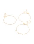 Goldair Gold Diamante & Pearl Anklets 3-PACK